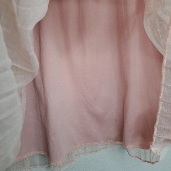 Metrowear Pull On Tulle Skirt Blush Pink Sparkle Elastic Waist Petite Medium - Picture 3 of 12